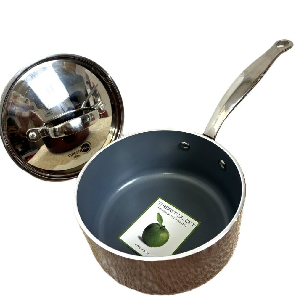 GREEN PAN Elite Healthy Ceramic Non Stick Medium Saucepan NWOT